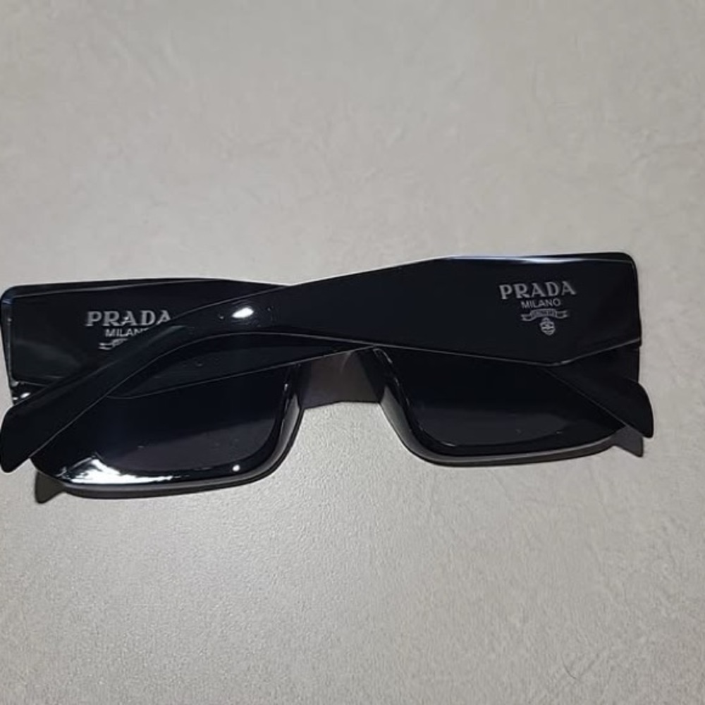 Prada Black Chunky Rectangular Sunglasses - image 2